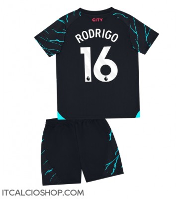 Manchester City Rodri Hernandez #16 Terza Maglia Bambino 2023-24 Manica Corta (+ Pantaloni corti)